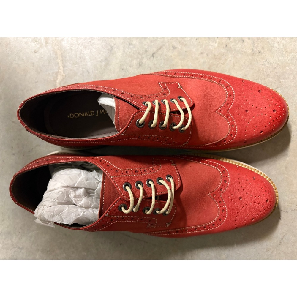 Donald‎ J Pliner Mens EVEB-DXB6 Brick Red Leather Wingtip Oxford Dress Shoes